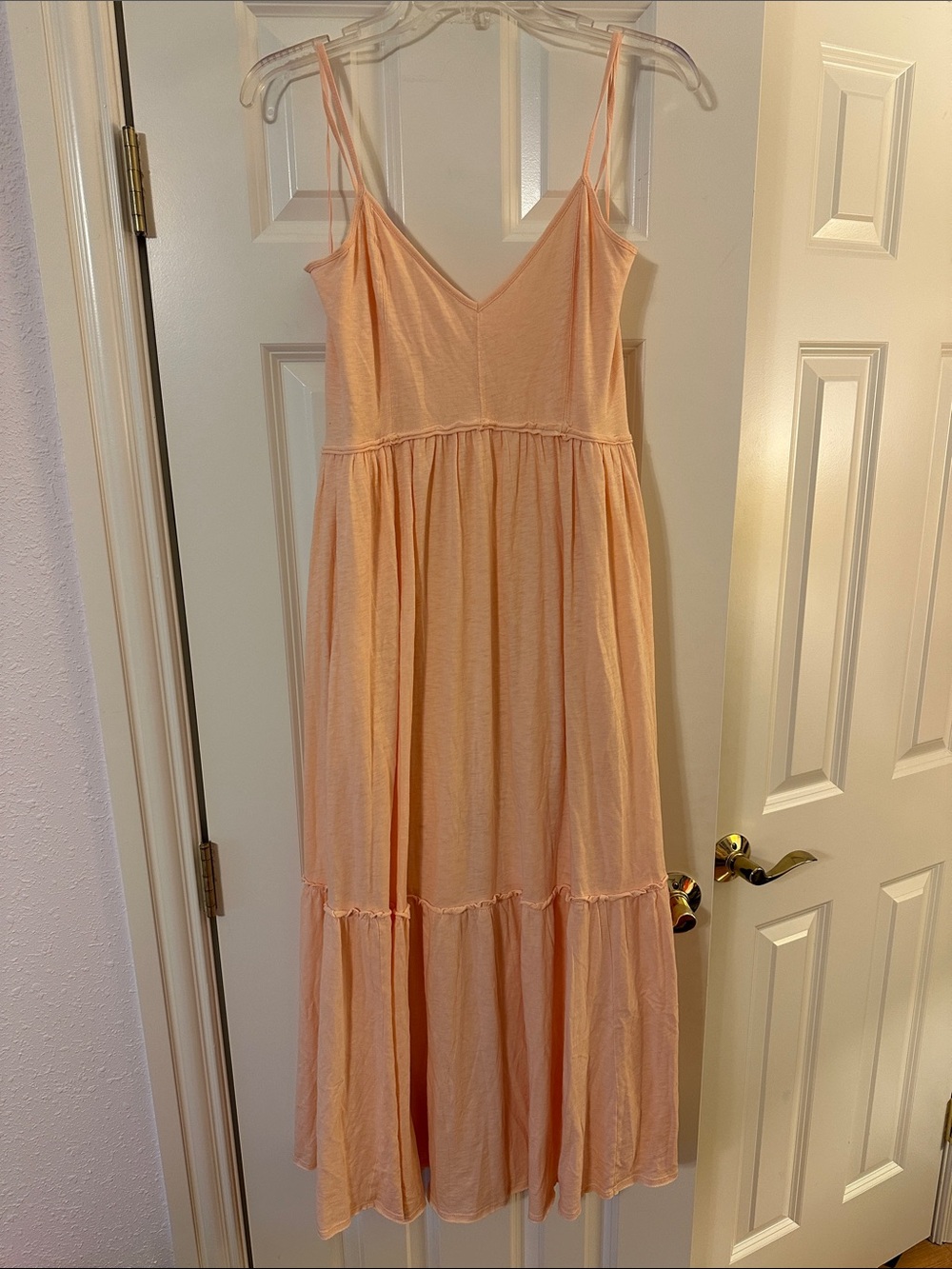 American Eagle | Spaghetti-Strap Maxi Dress | peach